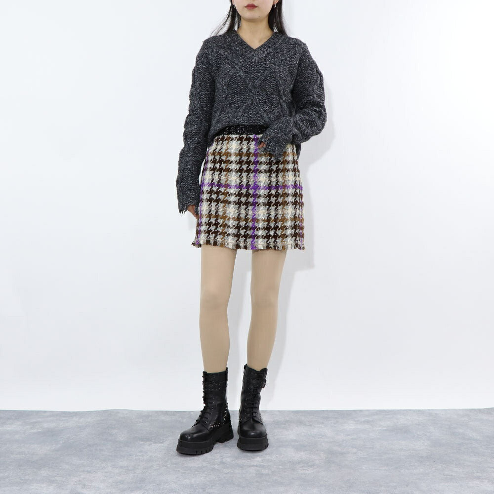 PINKO  スカート マルチカラー 総柄 千鳥柄 チェック柄 1B14WK-8243