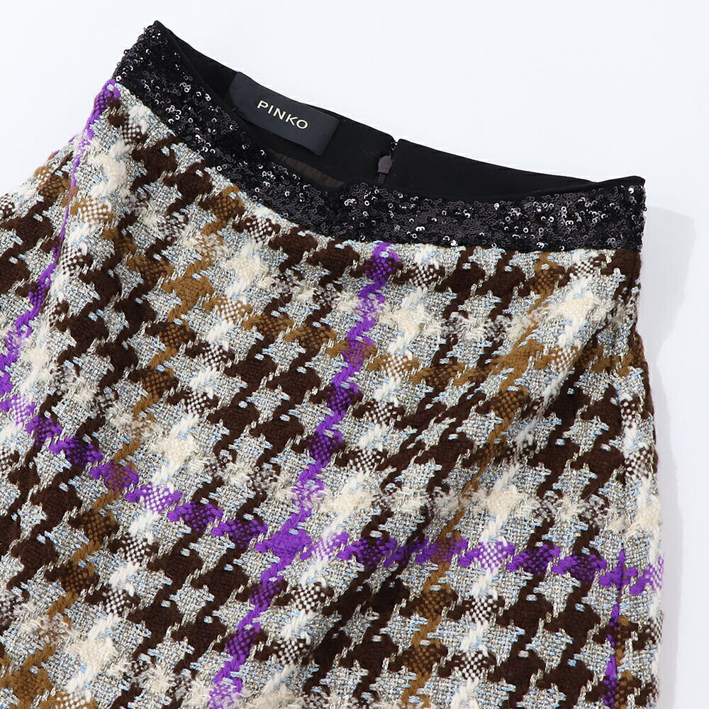 PINKO  スカート マルチカラー 総柄 千鳥柄 チェック柄 1B14WK-8243