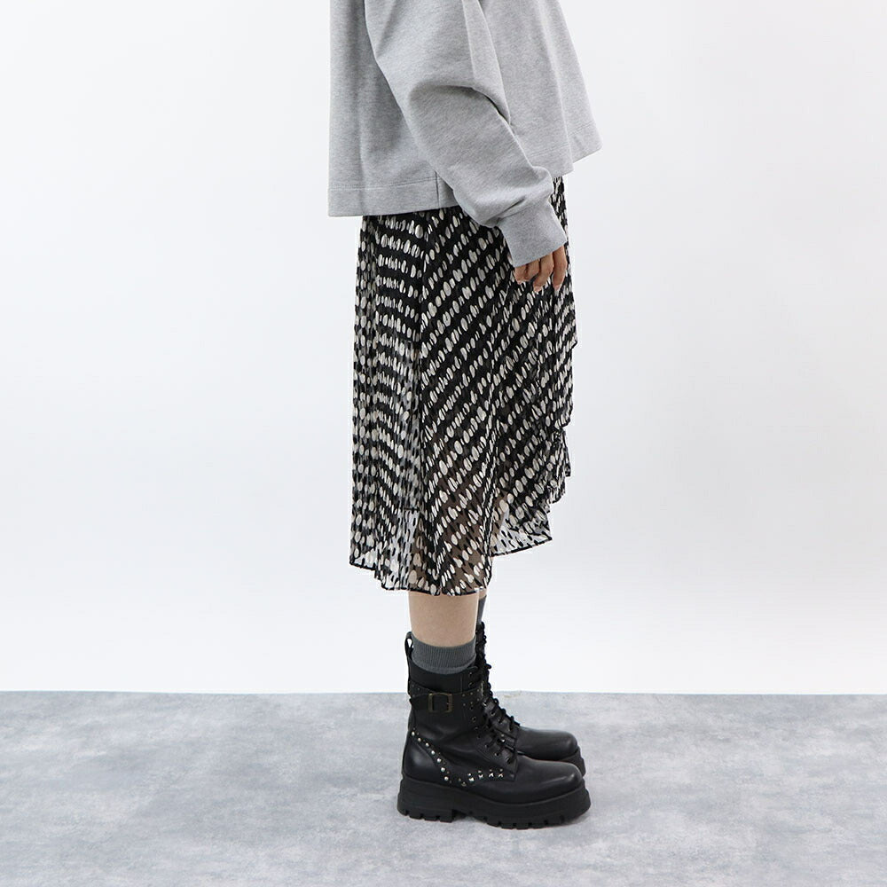 PINKO スカート ブラック 柄 シースルー 1G159N-Y6B3