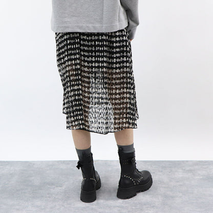 PINKO スカート ブラック 柄 シースルー 1G159N-Y6B3