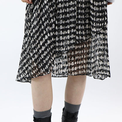 PINKO スカート ブラック 柄 シースルー 1G159N-Y6B3