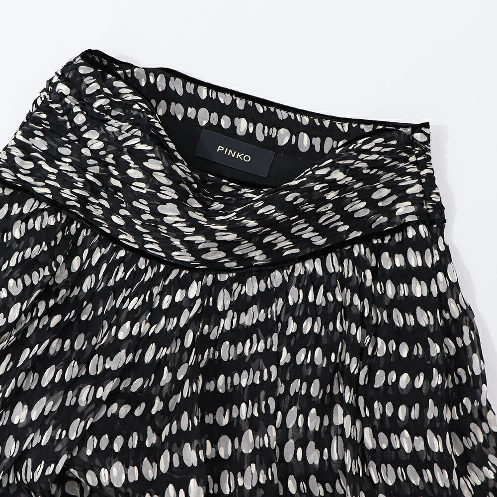 PINKO スカート ブラック 柄 シースルー 1G159N-Y6B3