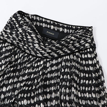 PINKO スカート ブラック 柄 シースルー 1G159N-Y6B3