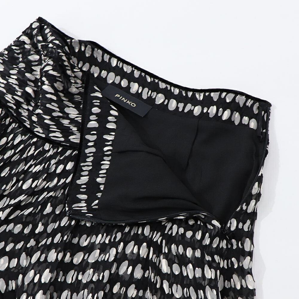 PINKO スカート ブラック 柄 シースルー 1G159N-Y6B3
