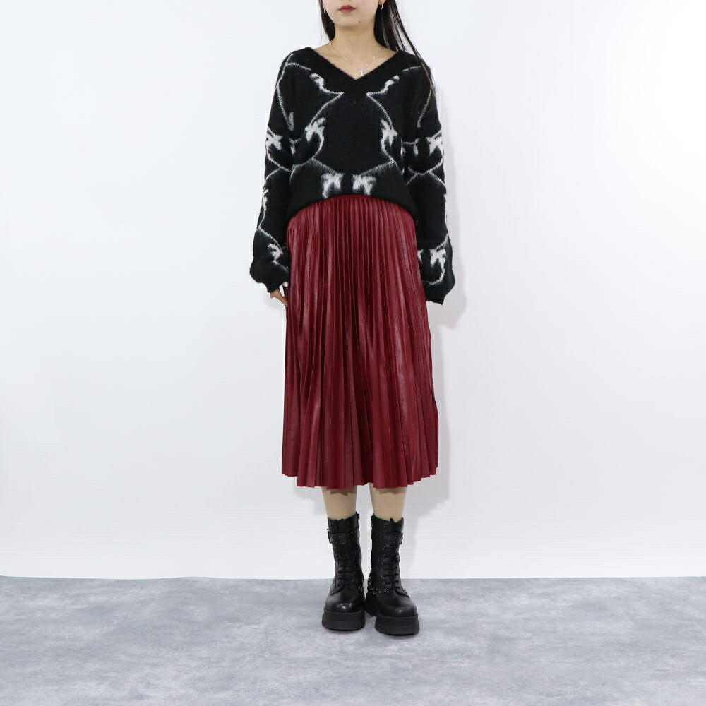PINKO  ロングスカート  レッド 無地 シンプル ロングロングスカート 1G15JK-8169