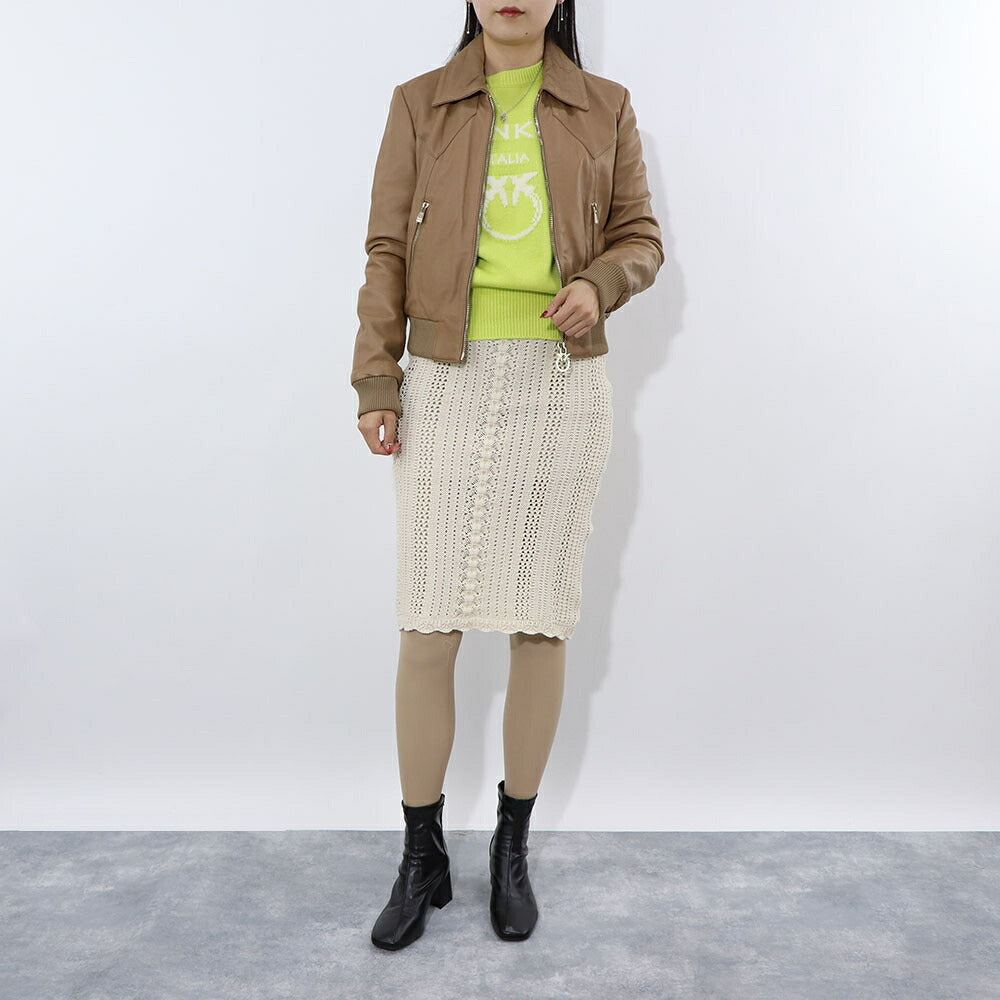 PINKO ベージュ サマーニットスカート 1G15RH-Y6T9