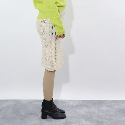 PINKO ベージュ サマーニットスカート 1G15RH-Y6T9