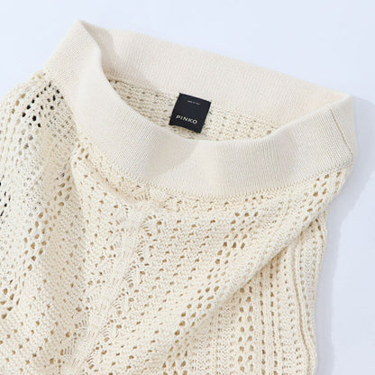 PINKO ベージュ サマーニットスカート 1G15RH-Y6T9