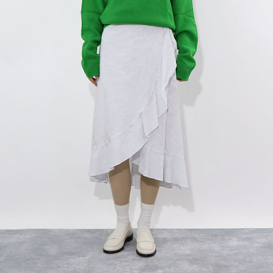 PINKO  スカート   ホワイト ストライプ フリル 1G160G-8430