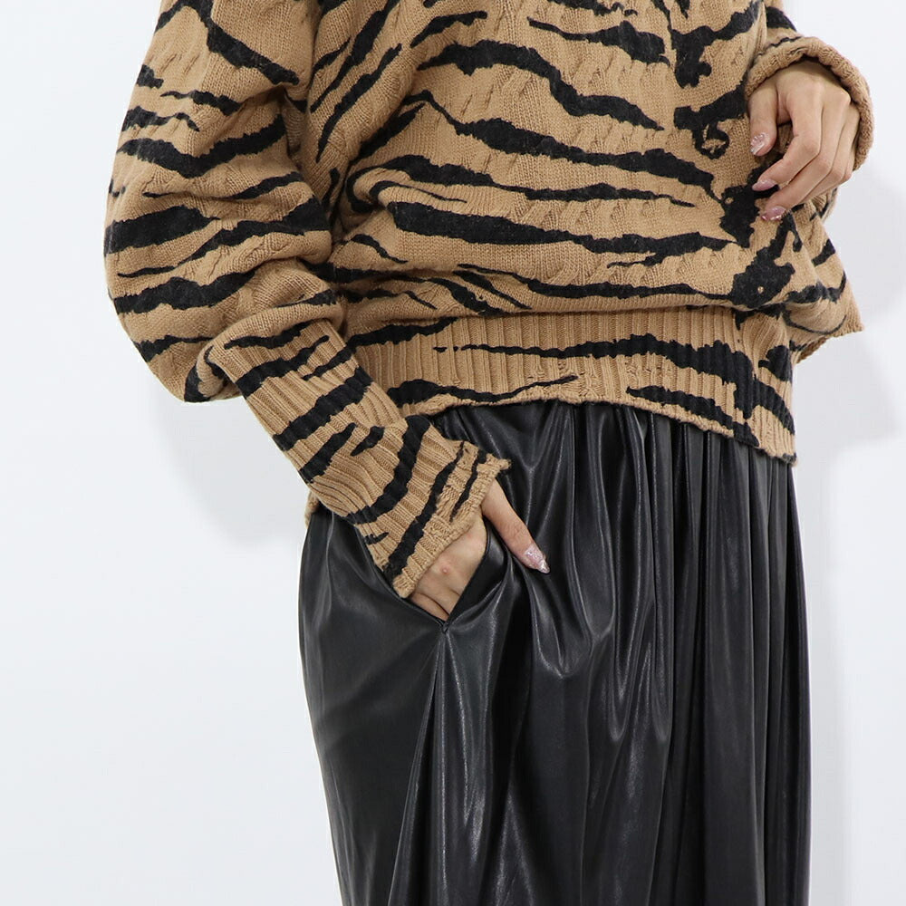 PINKO ブラック レザー風 ロングスカート 1G16ES-Y7CD