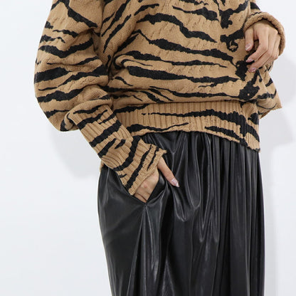 PINKO ブラック レザー風 ロングスカート 1G16ES-Y7CD