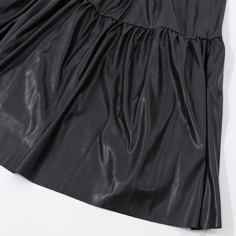 PINKO ブラック レザー風 ロングスカート 1G16ES-Y7CD