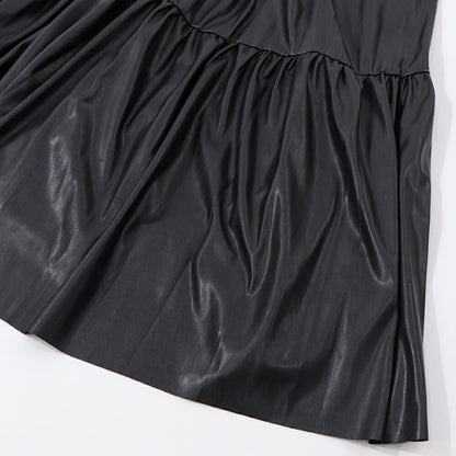 PINKO ブラック レザー風 ロングスカート 1G16ES-Y7CD