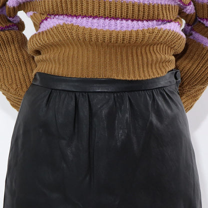 PINKO  ミニスカート   ブラック レザー風 合皮 ミニミニスカート 1G16ET-7105