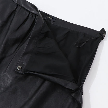 PINKO  ミニスカート   ブラック レザー風 合皮 ミニミニスカート 1G16ET-7105