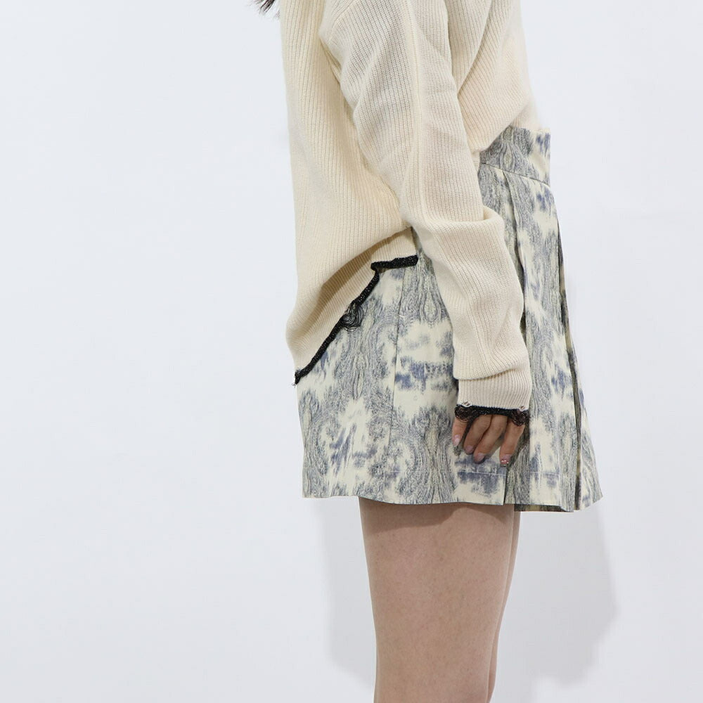 PINKO  ショートパンツ   ベージュ 柄 ショート丈 プリーツ 1G170E-Y7SL