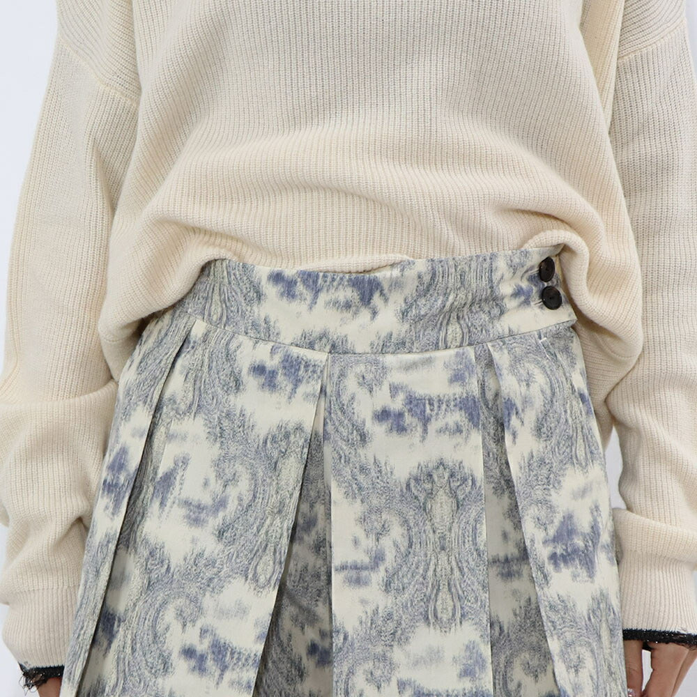 PINKO  ショートパンツ   ベージュ 柄 ショート丈 プリーツ 1G170E-Y7SL