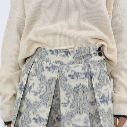 PINKO  ショートパンツ   ベージュ 柄 ショート丈 プリーツ 1G170E-Y7SL