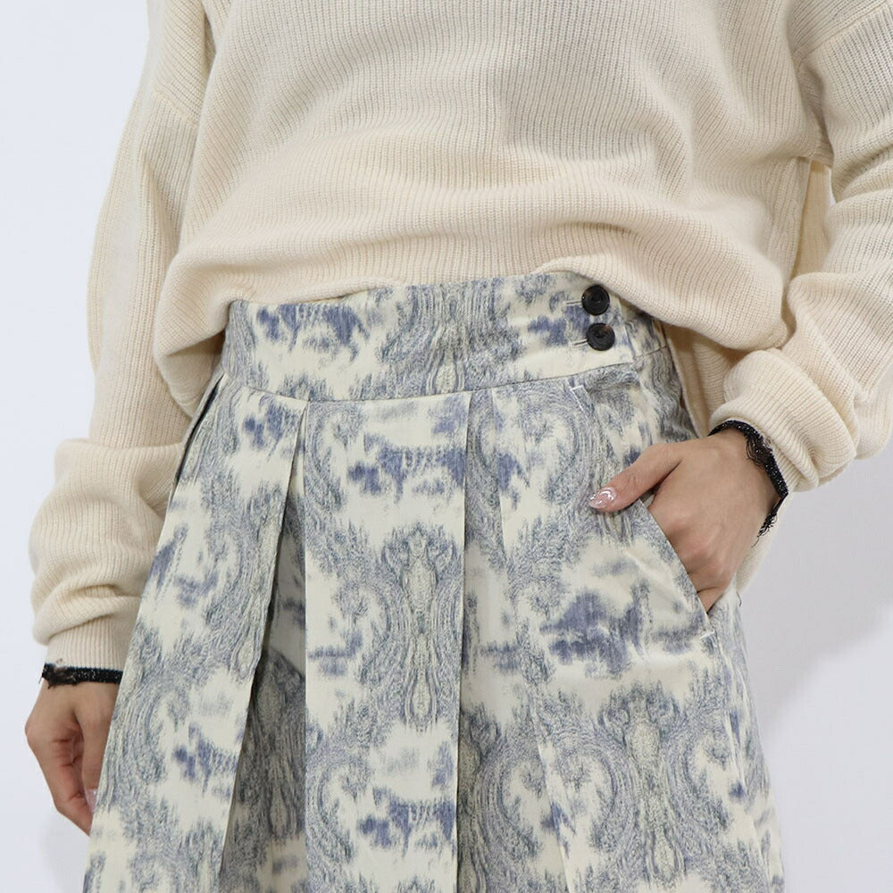 PINKO  ショートパンツ   ベージュ 柄 ショート丈 プリーツ 1G170E-Y7SL