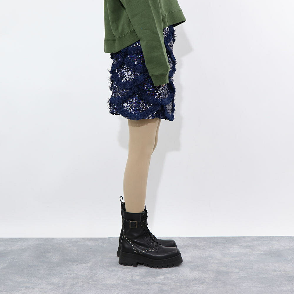 PINKO  ミニスカート   ネイビー ミニミニスカート スパンコール フリンジ 1G173C-Y7SB