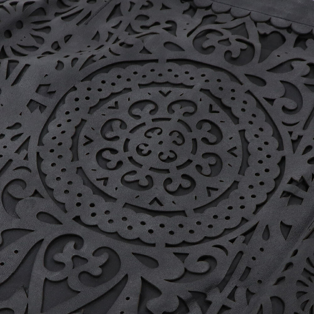 PINKO スカート ブラック 本革 カットワーク 1G175J-Y837