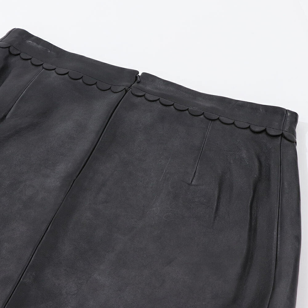 PINKO スカート ブラック 本革 カットワーク 1G175J-Y837