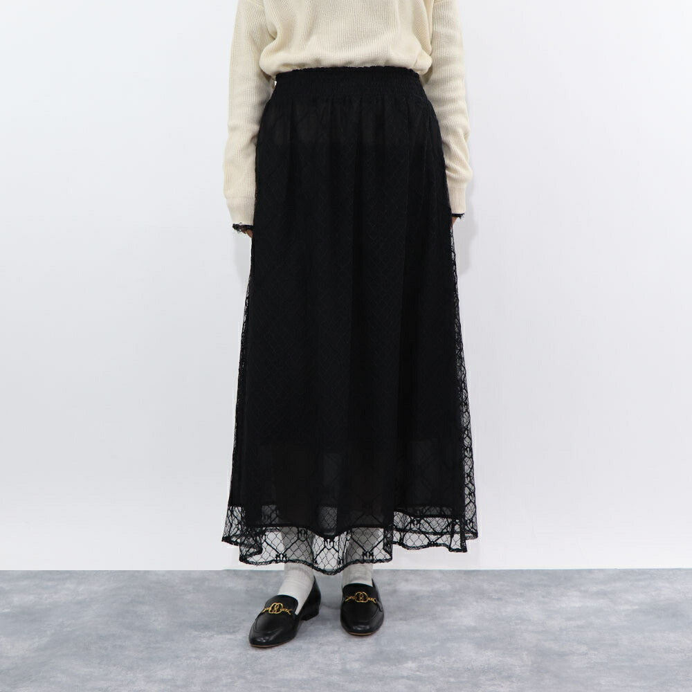 PINKO  ロングスカート   ブラック レース ロングロングスカート 1G1790-Y7RU