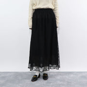 PINKO  ロングスカート   ブラック レース ロングロングスカート 1G1790-Y7RU
