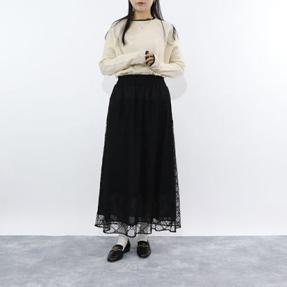 PINKO  ロングスカート   ブラック レース ロングロングスカート 1G1790-Y7RU