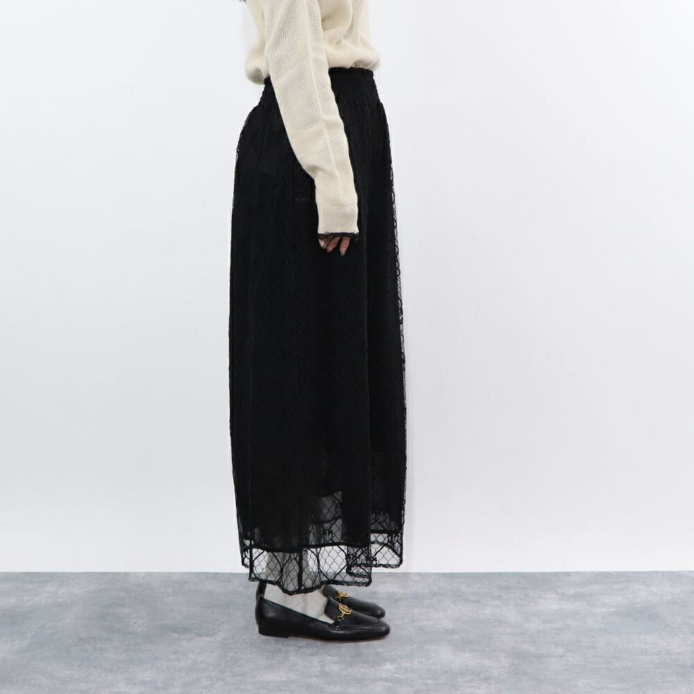 PINKO  ロングスカート   ブラック レース ロングロングスカート 1G1790-Y7RU