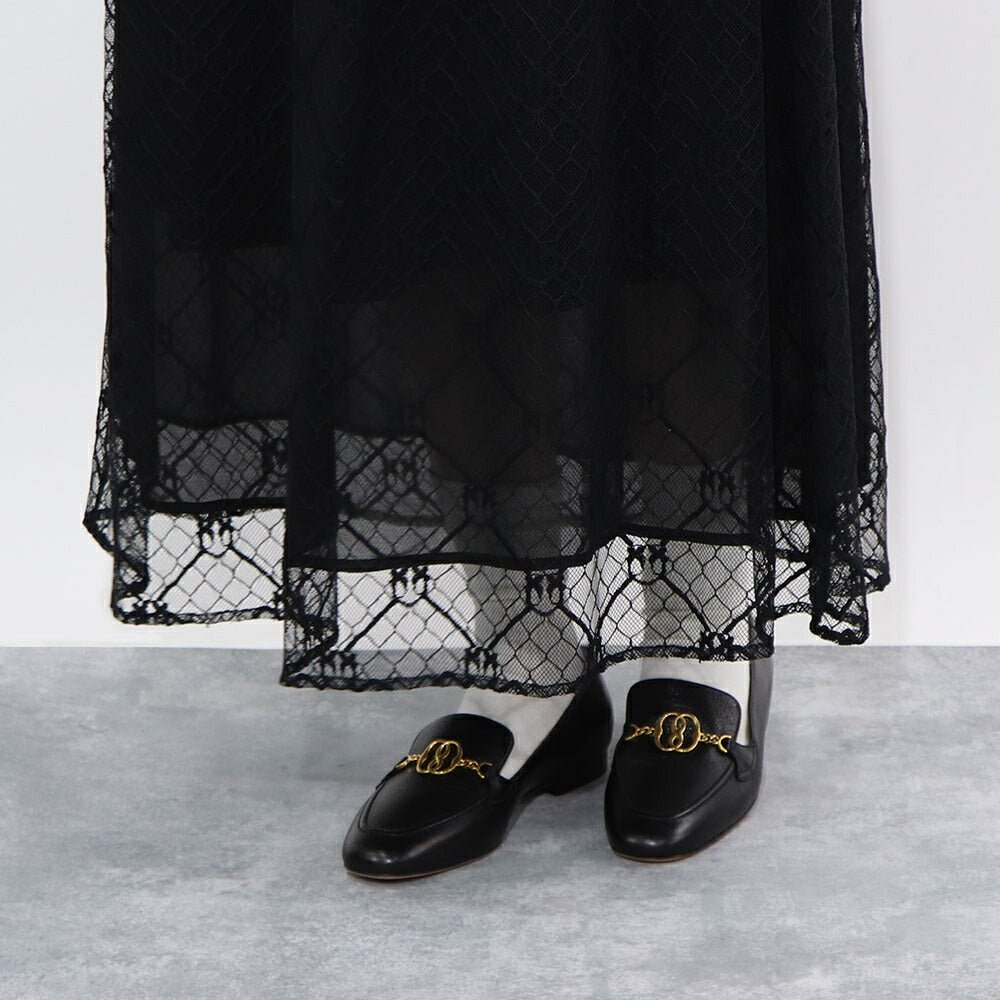 PINKO  ロングスカート   ブラック レース ロングロングスカート 1G1790-Y7RU