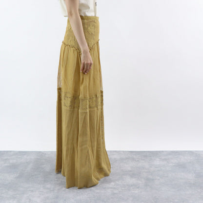 PINKO イエロー マキシスカート ロングスカート メッシュ 1G17HE-Y7UZ