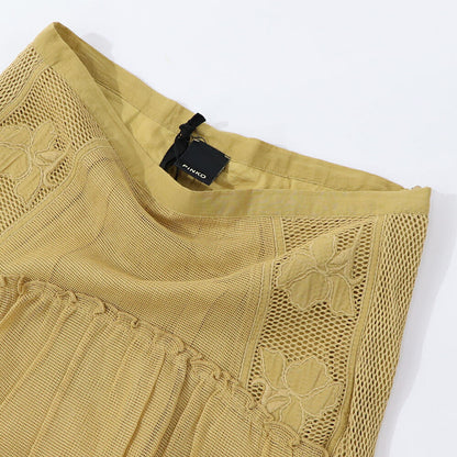 PINKO イエロー マキシスカート ロングスカート メッシュ 1G17HE-Y7UZ