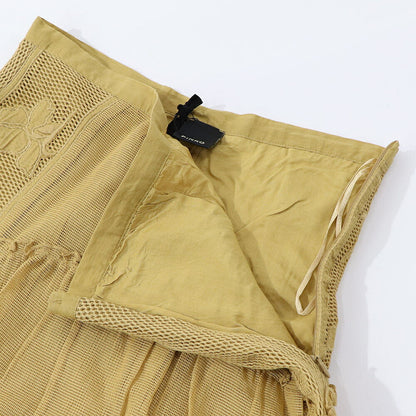 PINKO イエロー マキシスカート ロングスカート メッシュ 1G17HE-Y7UZ