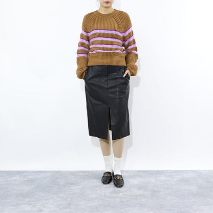 PINKO スカート ブラック ミディアム丈 レザー風 合皮 1G18K7-7105