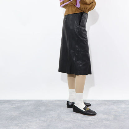 PINKO スカート ブラック ミディアム丈 レザー風 合皮 1G18K7-7105