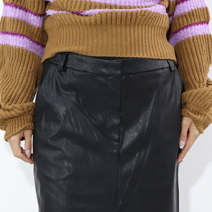 PINKO スカート ブラック ミディアム丈 レザー風 合皮 1G18K7-7105