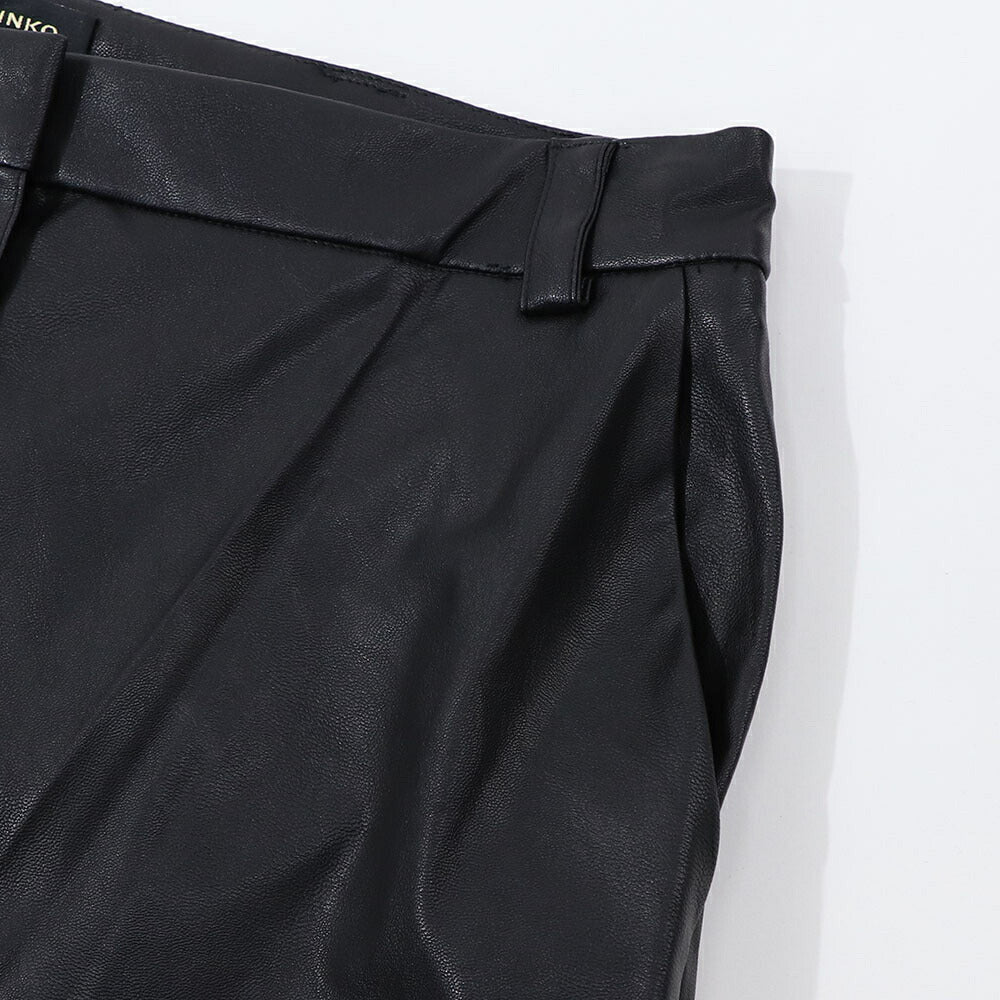 PINKO スカート ブラック ミディアム丈 レザー風 合皮 1G18K7-7105