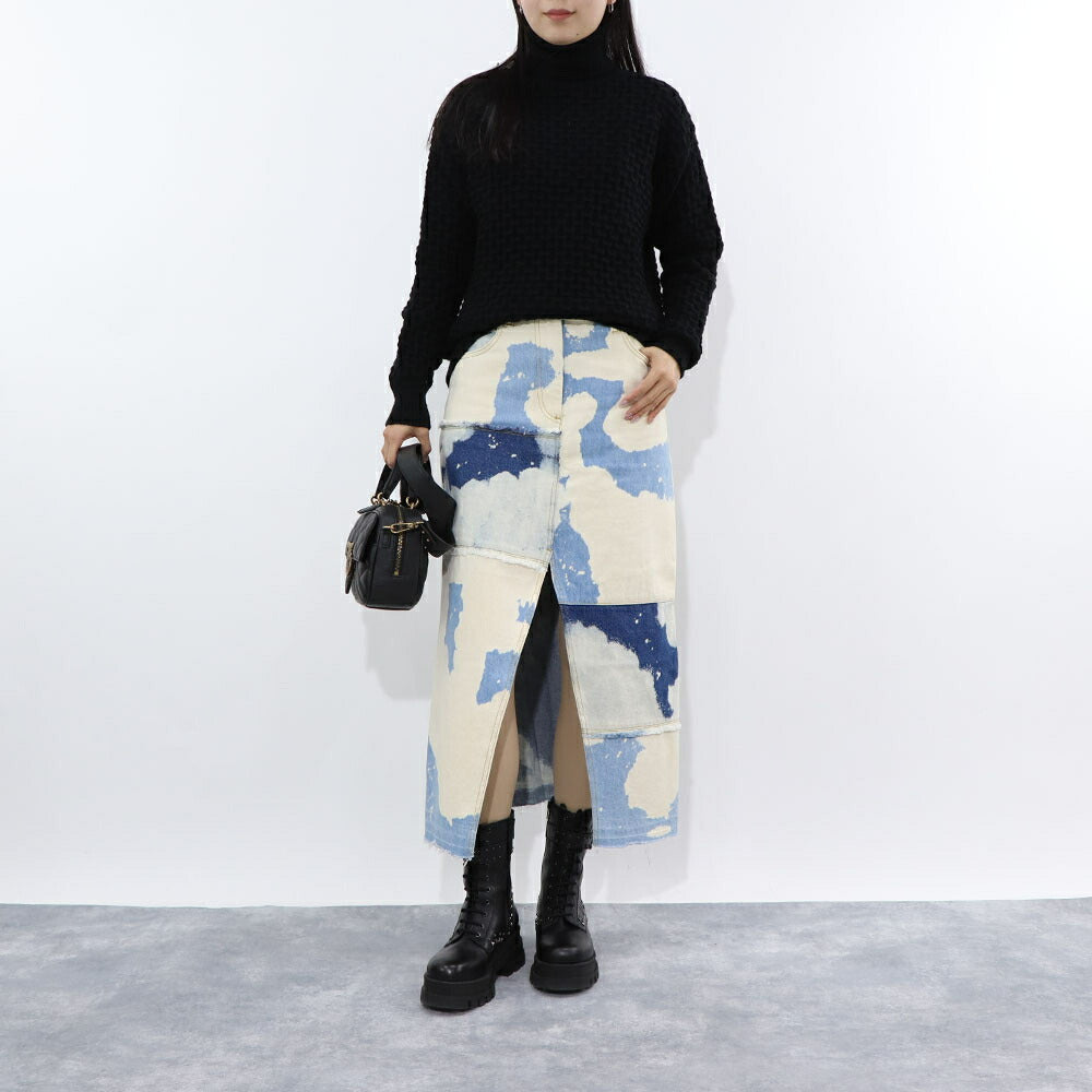 PINKO ブルー ロングスカート デニムスカート スパンコール 1J10VA-Y653