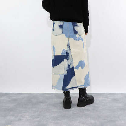 PINKO ブルー ロングスカート デニムスカート スパンコール 1J10VA-Y653