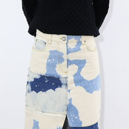 PINKO ブルー ロングスカート デニムスカート スパンコール 1J10VA-Y653