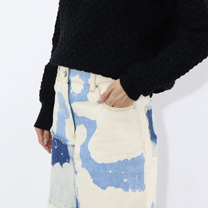 PINKO ブルー ロングスカート デニムスカート スパンコール 1J10VA-Y653