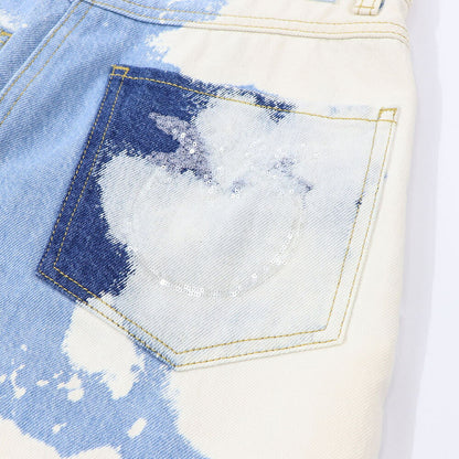 PINKO ブルー ロングスカート デニムスカート スパンコール 1J10VA-Y653