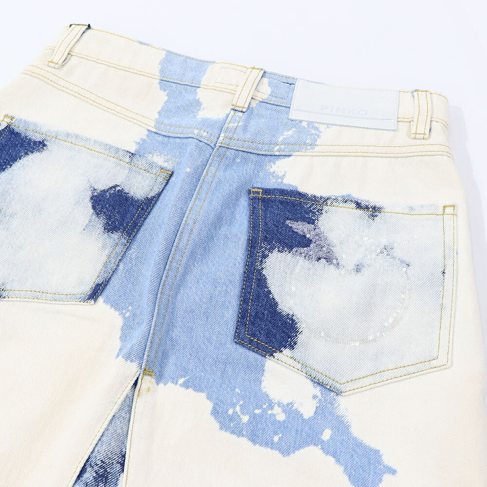 PINKO ブルー ロングスカート デニムスカート スパンコール 1J10VA-Y653