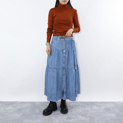 PINKO ブルー デニムスカート ロング マキシ丈 1J10WL-Y82G