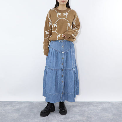 PINKO ブルー デニムスカート ロング マキシ丈 1J10WL-Y82G