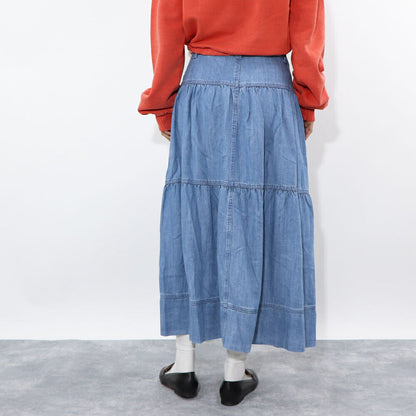 PINKO ブルー デニムスカート ロング マキシ丈 1J10WL-Y82G