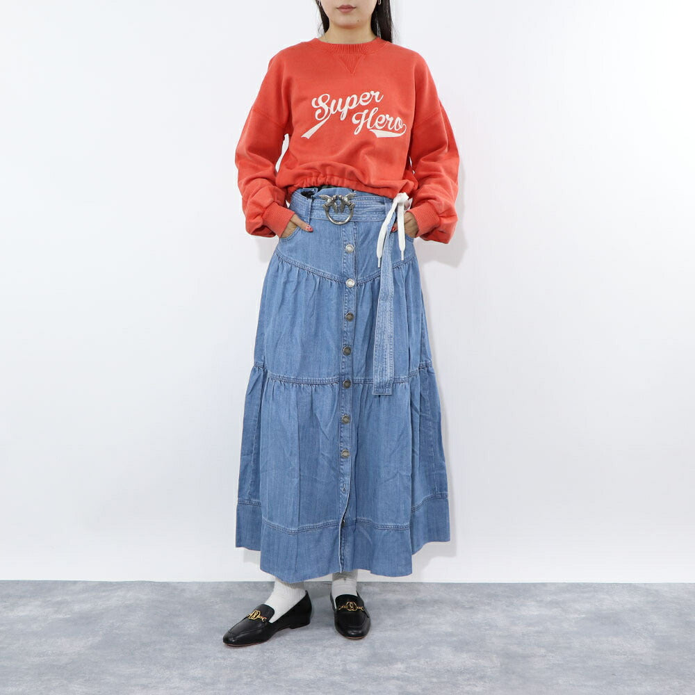 PINKO ブルー デニムスカート ロング マキシ丈 1J10WL-Y82G