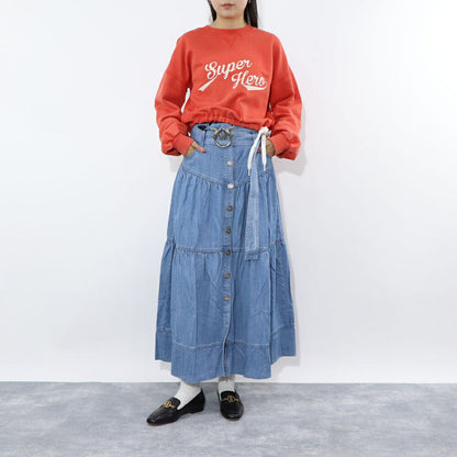 PINKO ブルー デニムスカート ロング マキシ丈 1J10WL-Y82G