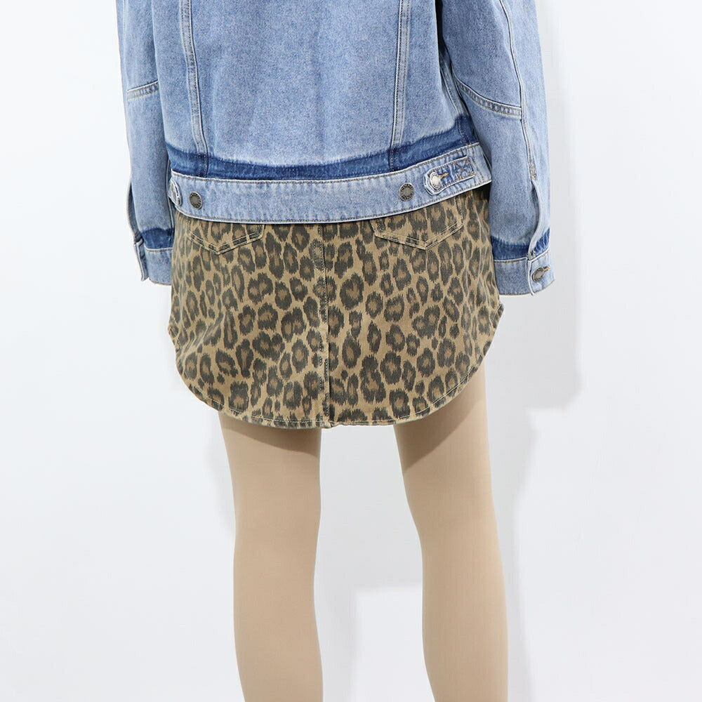 PINKO ブラウン レオパード柄 ヒョウ柄 ミニスカート 1J10X5-Y84J